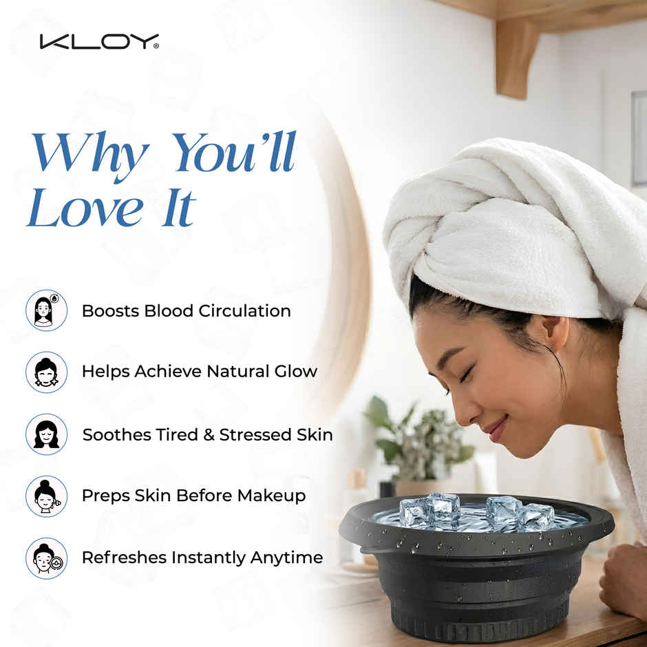 Kloy Collapsible Ice Facial Bowl for Face Cooling, Depuffing, Skin Tightening & Daily Skin Care