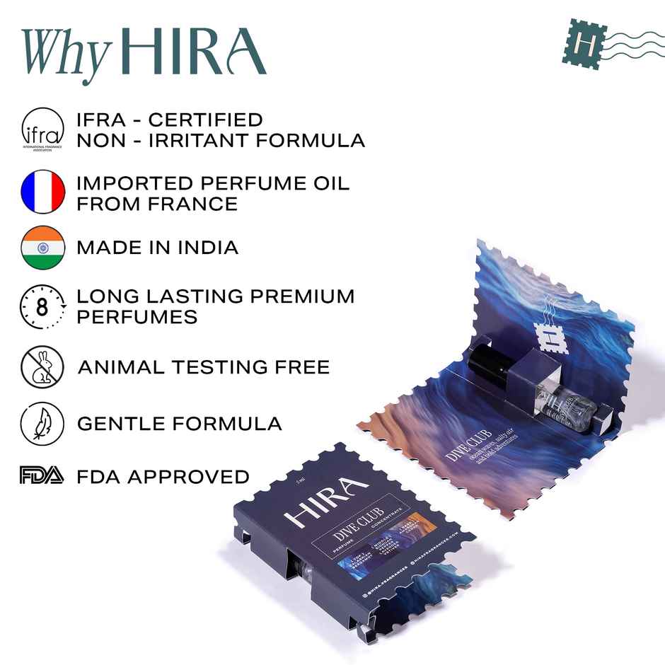 Hira Dive Club Eau De Perfume - Mini | For Man | Woody, Musky & Spicy Notes