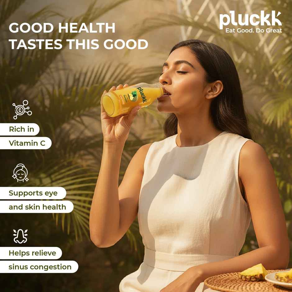 Pluckk Cold Pressed Extracted Pineapple Juice | No Preservatives | No Added Sugar