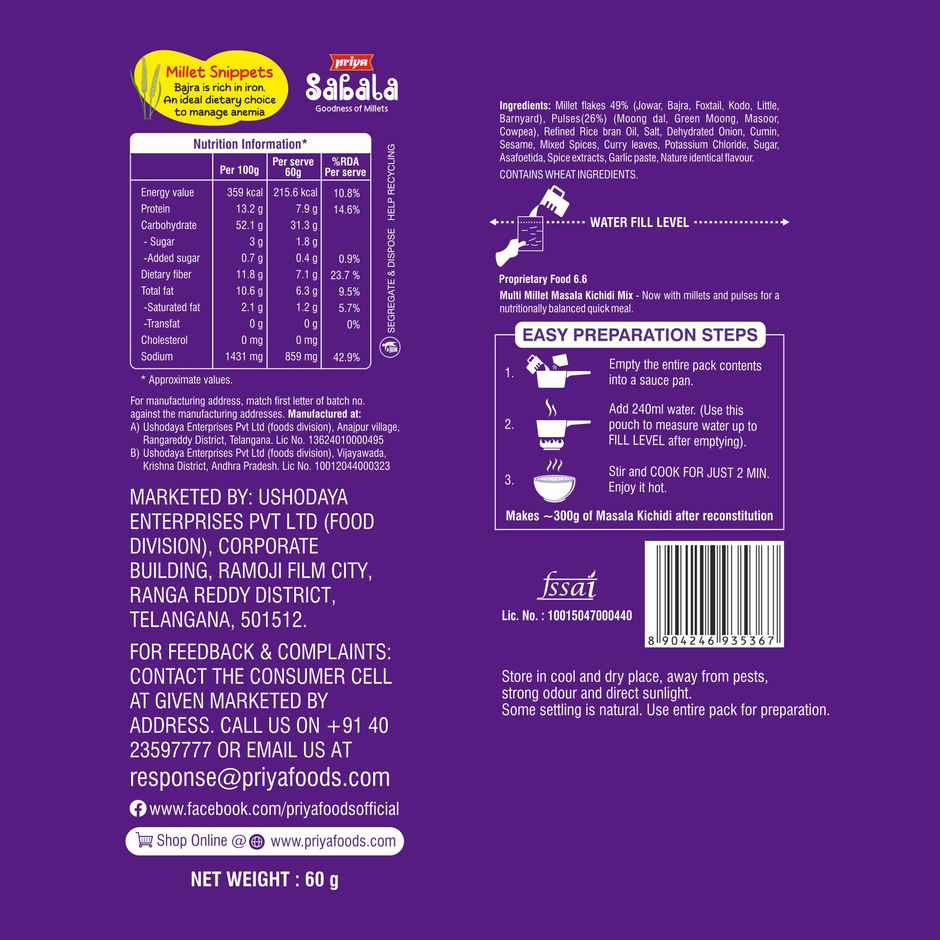 Priya Sabala Masala Kichdi