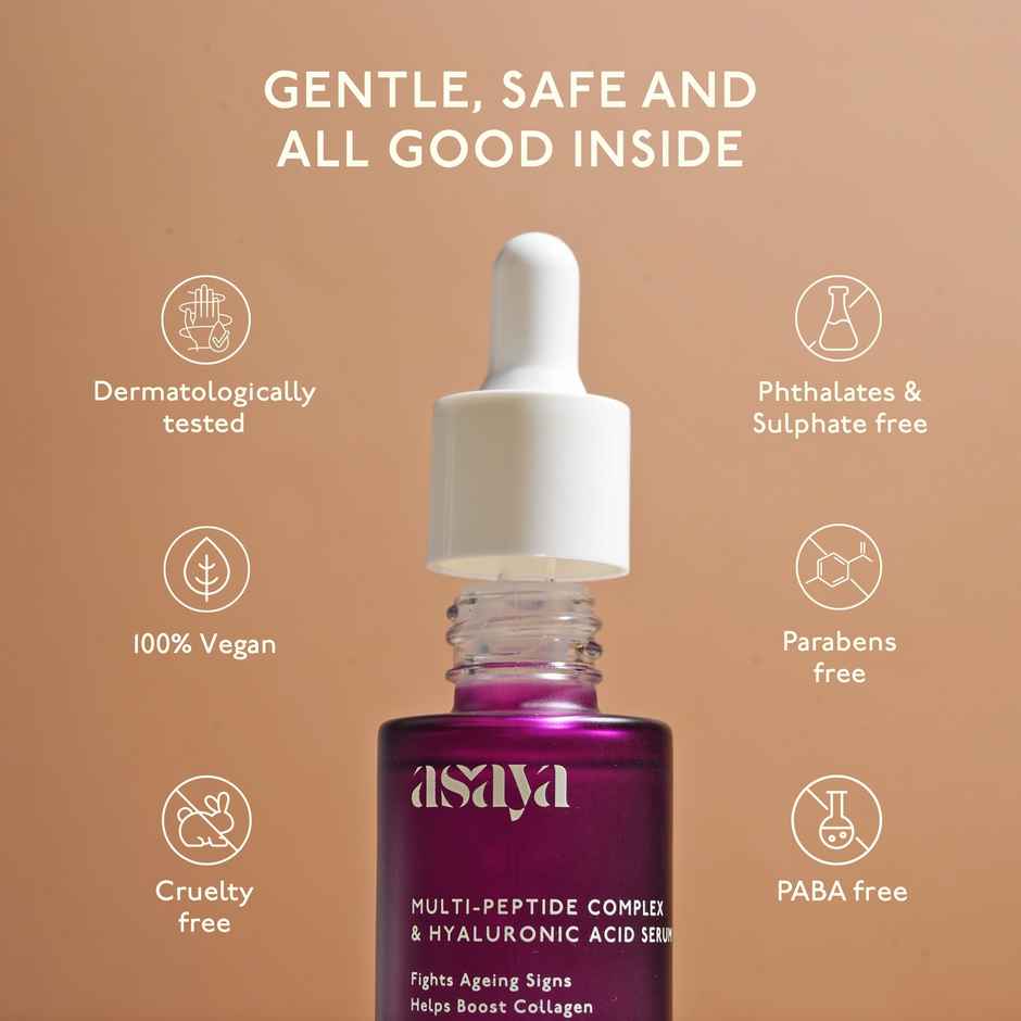 Asaya 5% Multi Peptide Serum With Hyaluronic Acid Collagen Peptide Face Serum for Anti Ageing