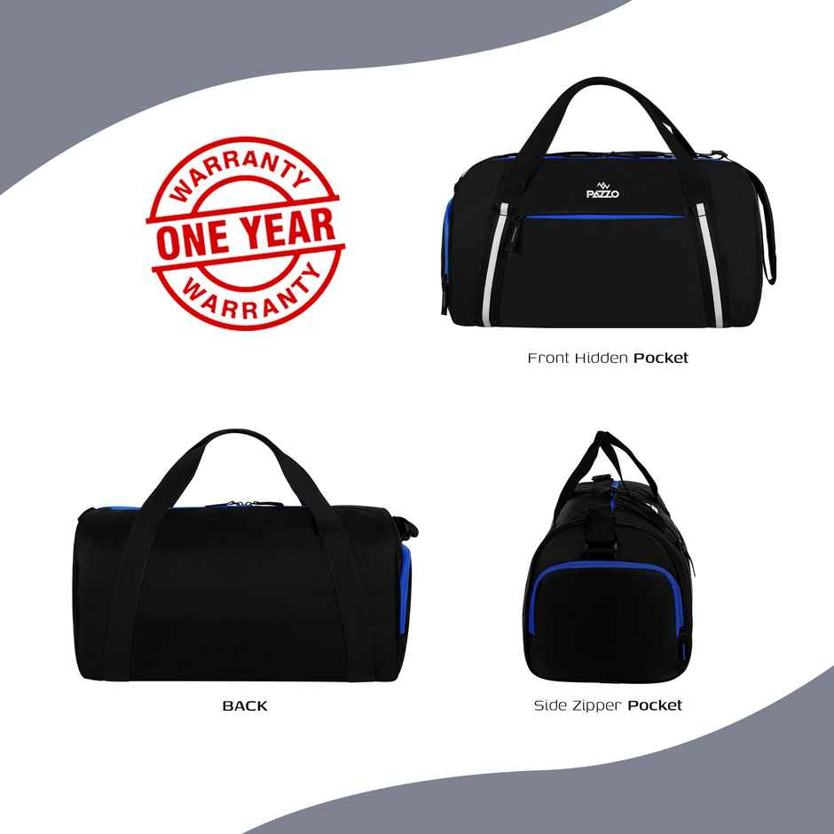 Pazzo Cross 28L Gym Duffel Bag | Travel | Sports | Unisex Bag with Shoe Compartment & Pockets