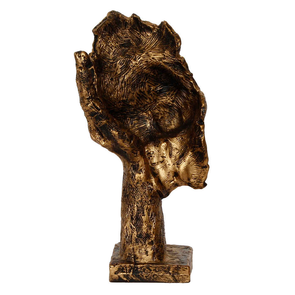 eCraftIndia Antique Finish Thinking Man Face Handcrafted Polyresin Showpiece