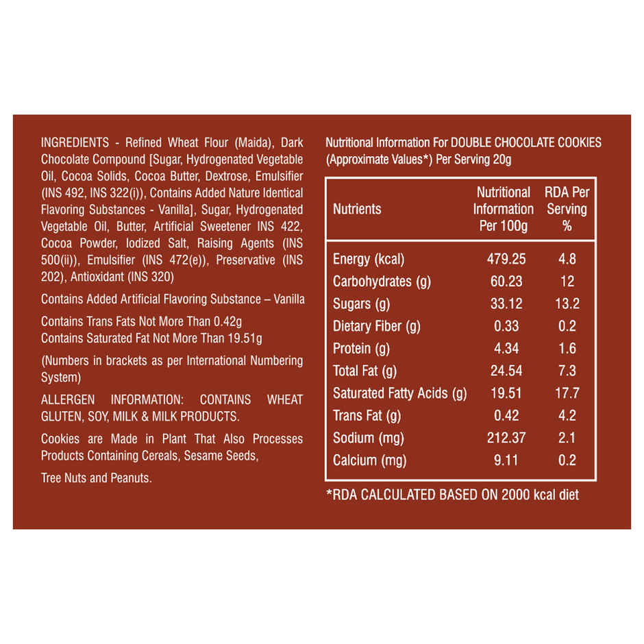 CookieMan Premium Double Chocolate Cookies Biscuits