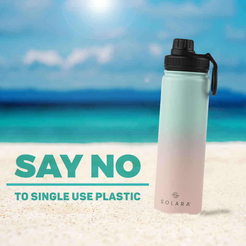 Solara Stainless Steel Insulated Water Bottle for Travel, Office, School, Gym | Blue & Pink | 650 ml