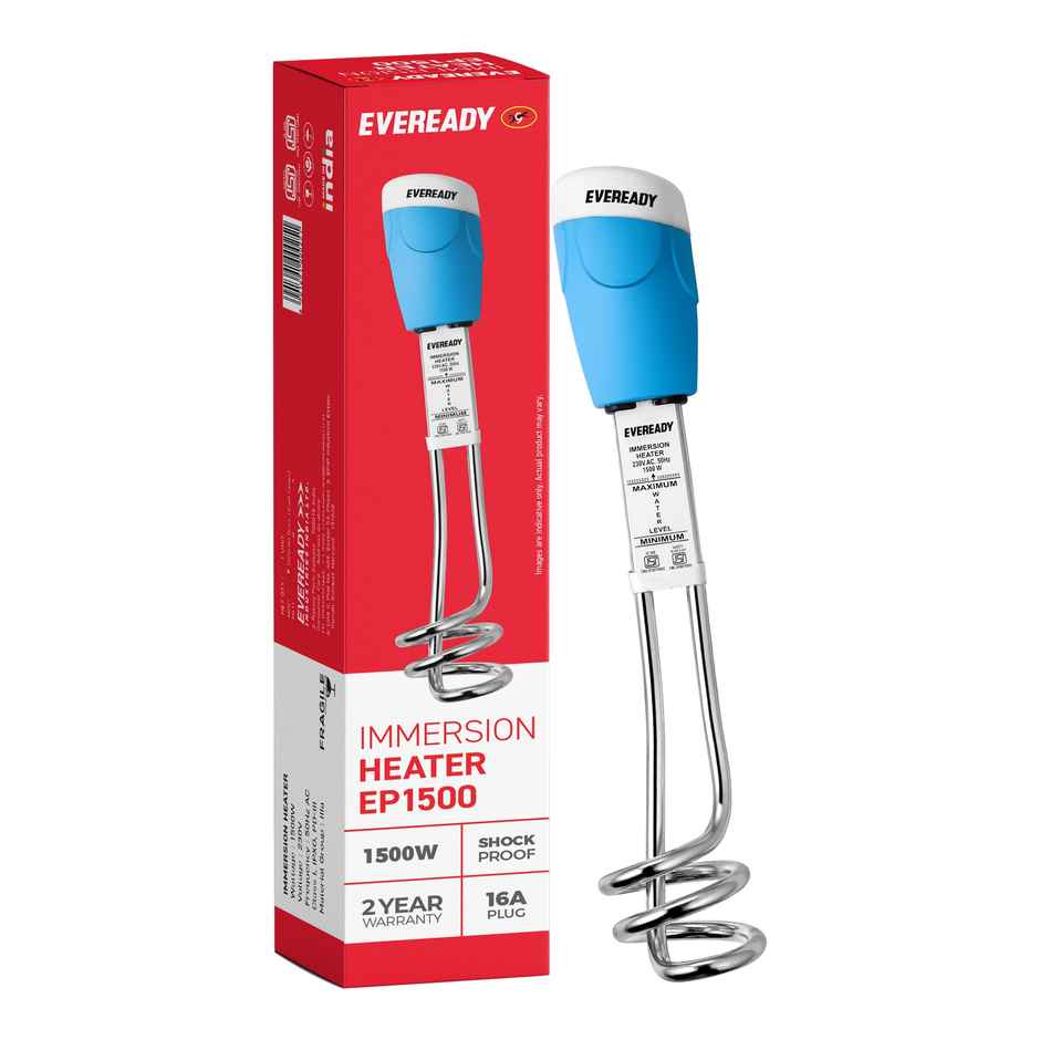 Eveready Epoxy Immersion Heater Rod | 1500W | Rust-Resistant & Long Life | 2 Years Warranty | 16 A Plug
