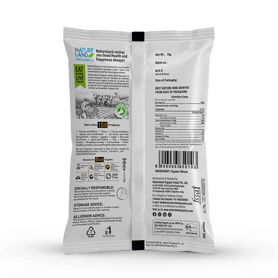 Natureland Organics Wheat Suji