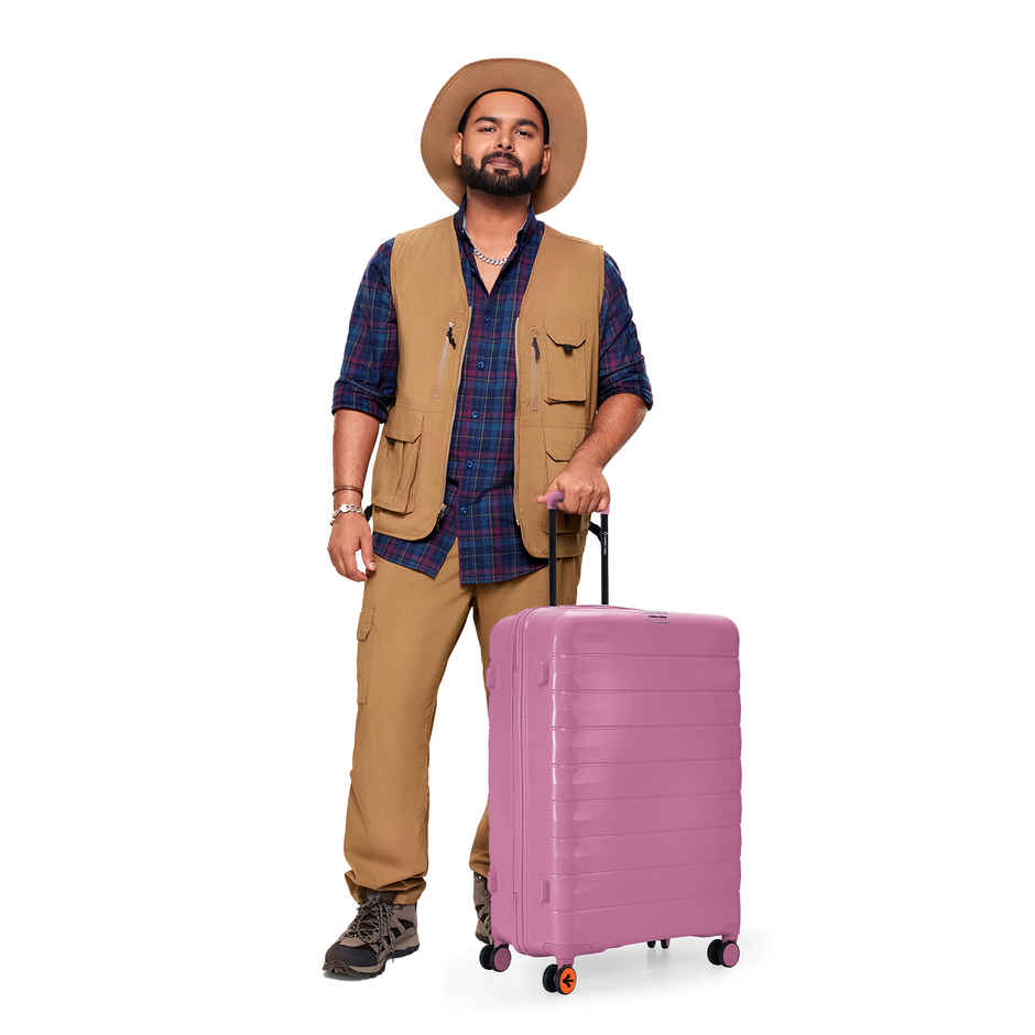 Nasher Miles Vienna Check-In Hardside Polypropylene 28 Inch-75 cm Trolley Bag- Pink