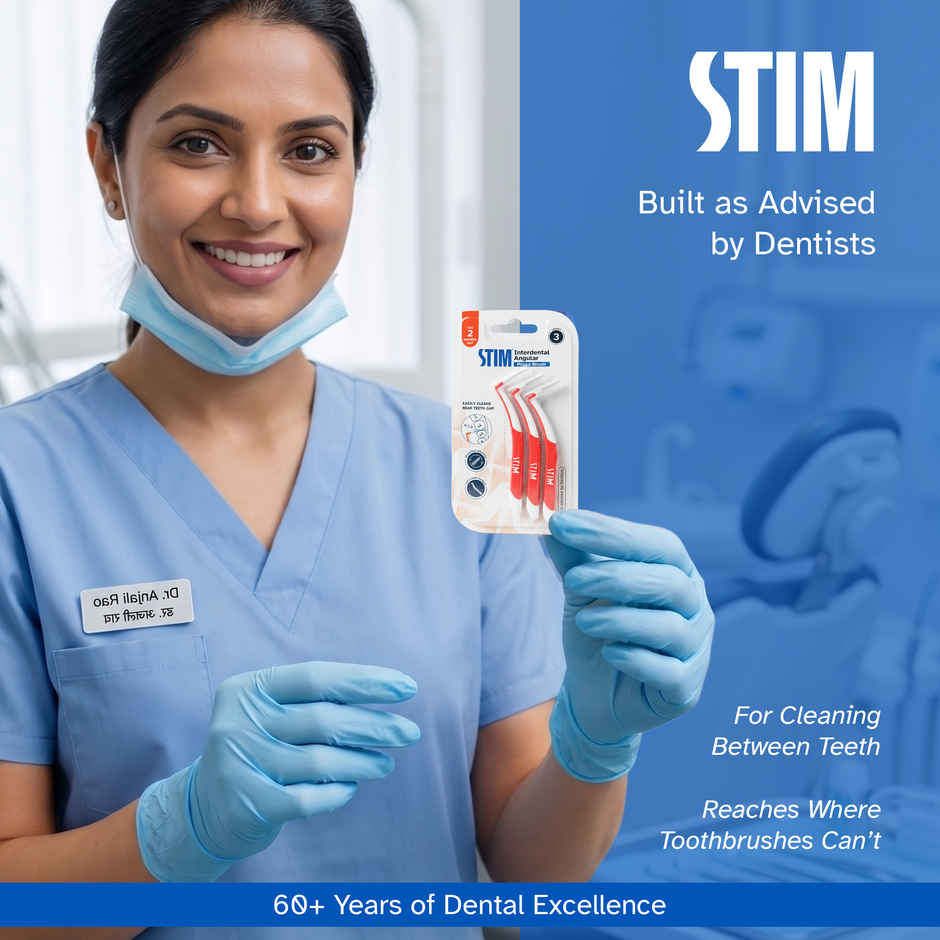 STIM Interdental Angular proxa brush ISO 2 3s For Tight Gaps Easy Cleaning Between Teeth