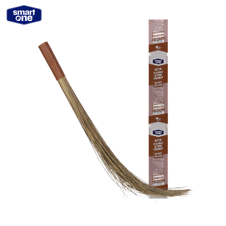 Smart One-Brown- Coco Natural Broom, 38 Inch length, 390 gm