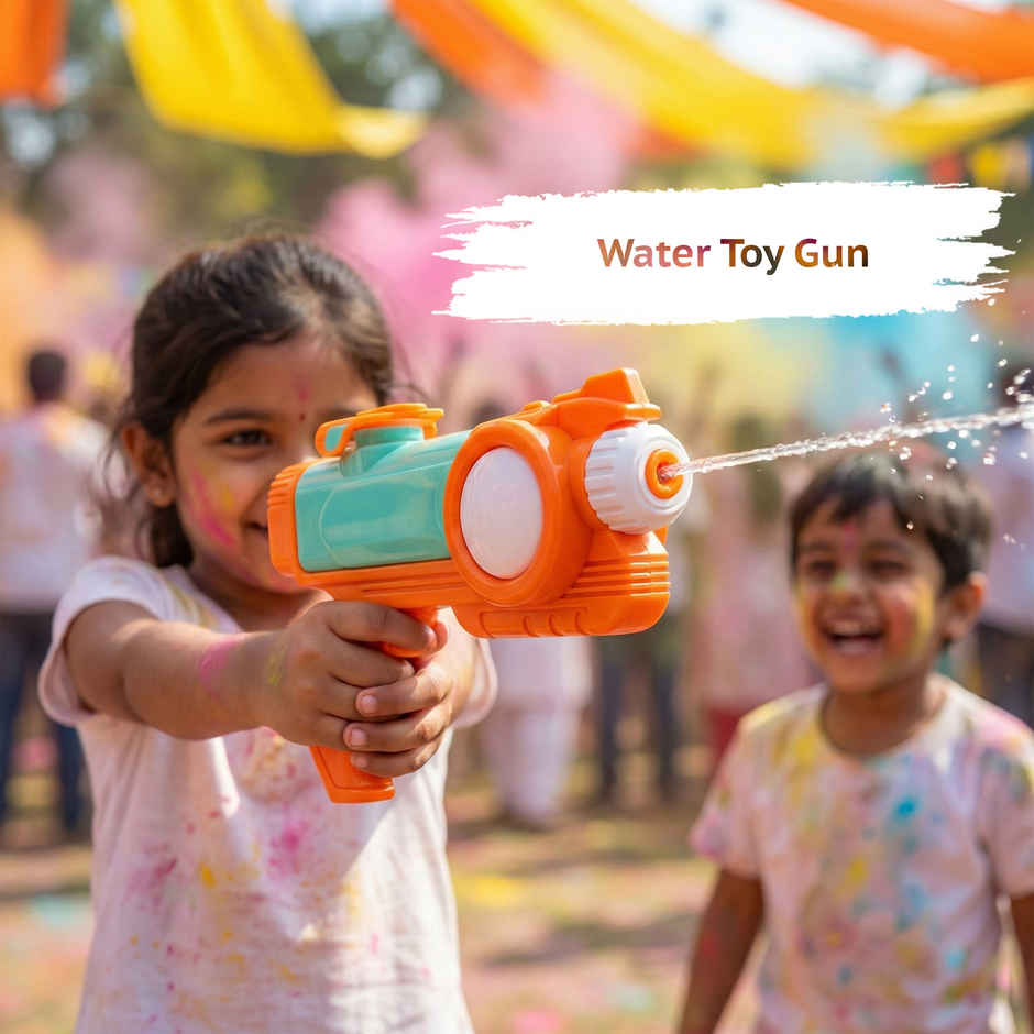 Storio Manual Water Gun Toy for Kids | Long Range Water Blaster | Gulal Storm