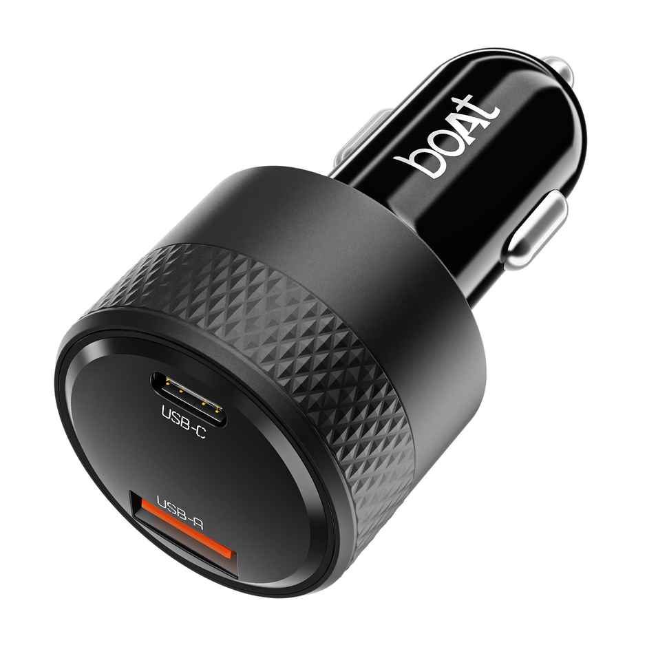 boAt 83W Car Charger | Dual Port Fast Charging | 65W Type C PD | 20W USB | Carbon Black