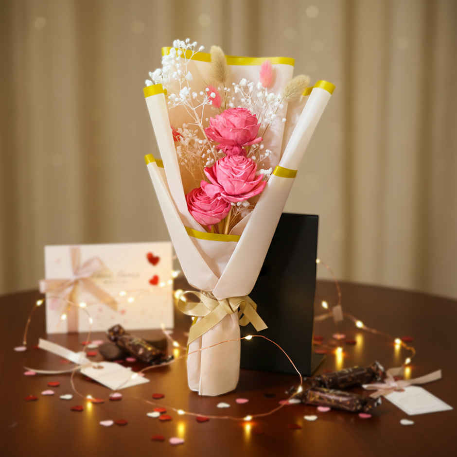 Red Dried Flower Love Bouquet | Ideal for Gifting | Special You