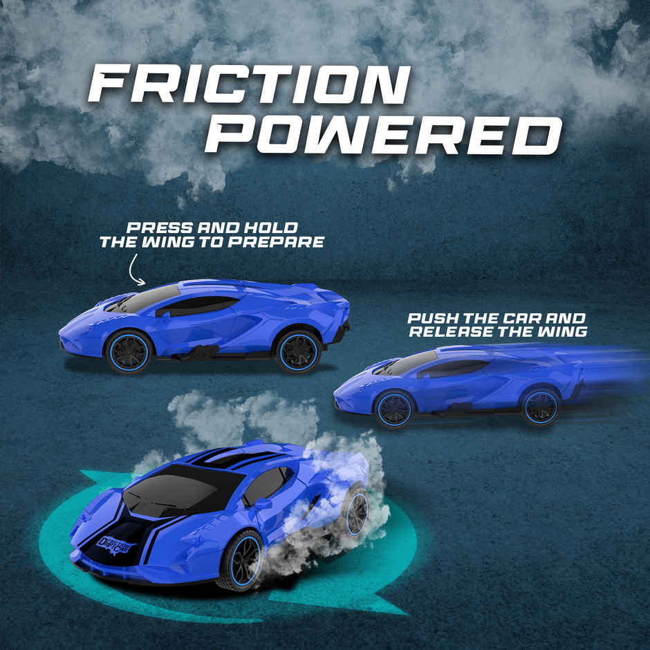 SEEDO No Battery Mechanical Power Friction Drift Cars | Blue