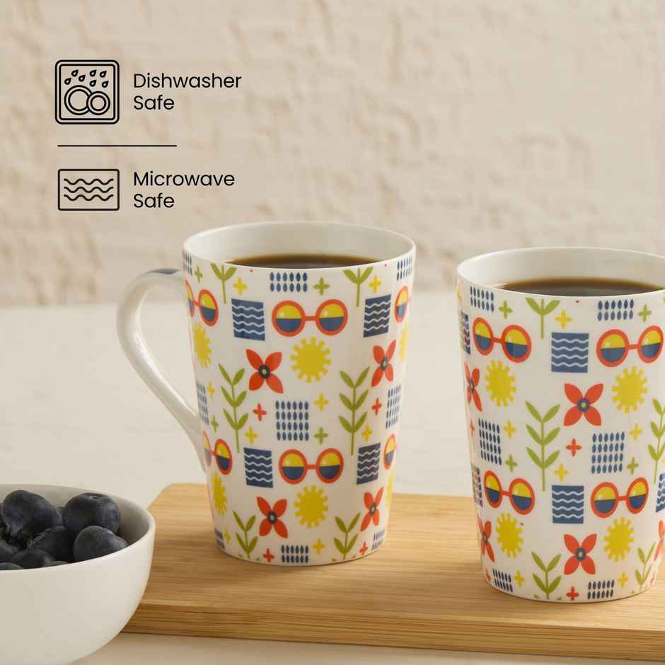 United Colors of Benetton Bone China Printed Mug | Microwave Safe | Gift Set - 320 ml