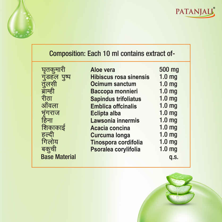 Patanjali Kesh Kanti Aloe Vera Hair Cleanser Shampoo Scalp Cleansers for Soft and Thick Hair