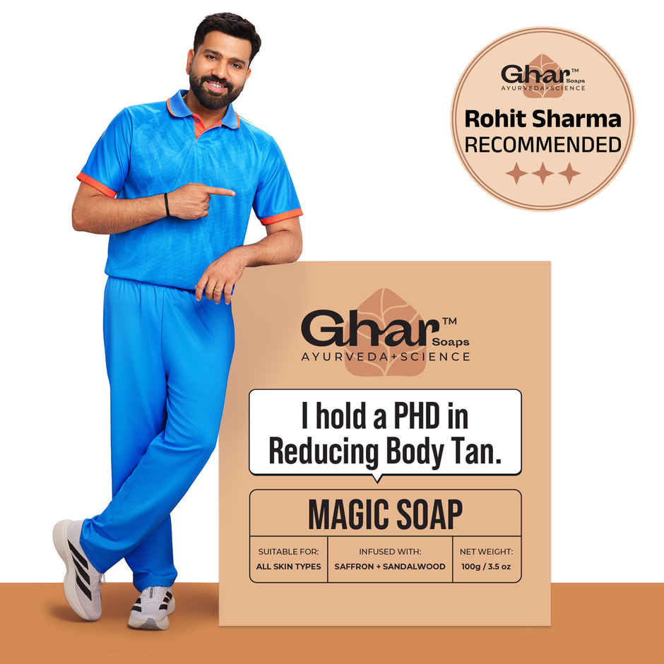 Ghar Soaps Magic Soap Sandal Wood And Saffron For Detan And Glowing Brightening Skin