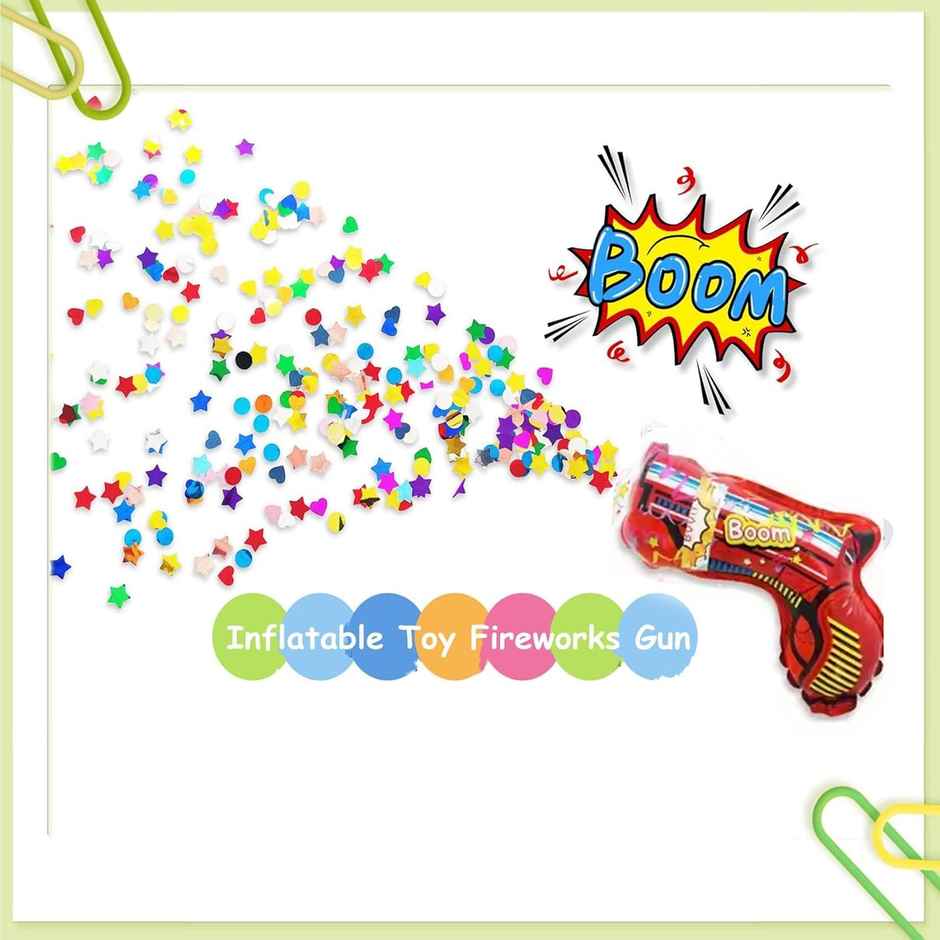 Kidology 20 pcs Inflatable Fireworks Gun Party Toys | Confetti Gun Shooter for Party Supplies