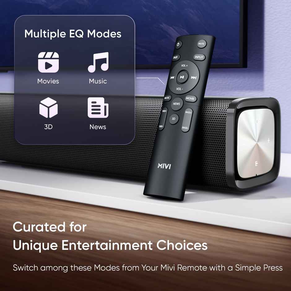 Mivi Fort R240 Soundbar, 160 Watts, 2.1 Channel And Eq Modes, Bt V5.1 160 W Bluetooth Soundbar��