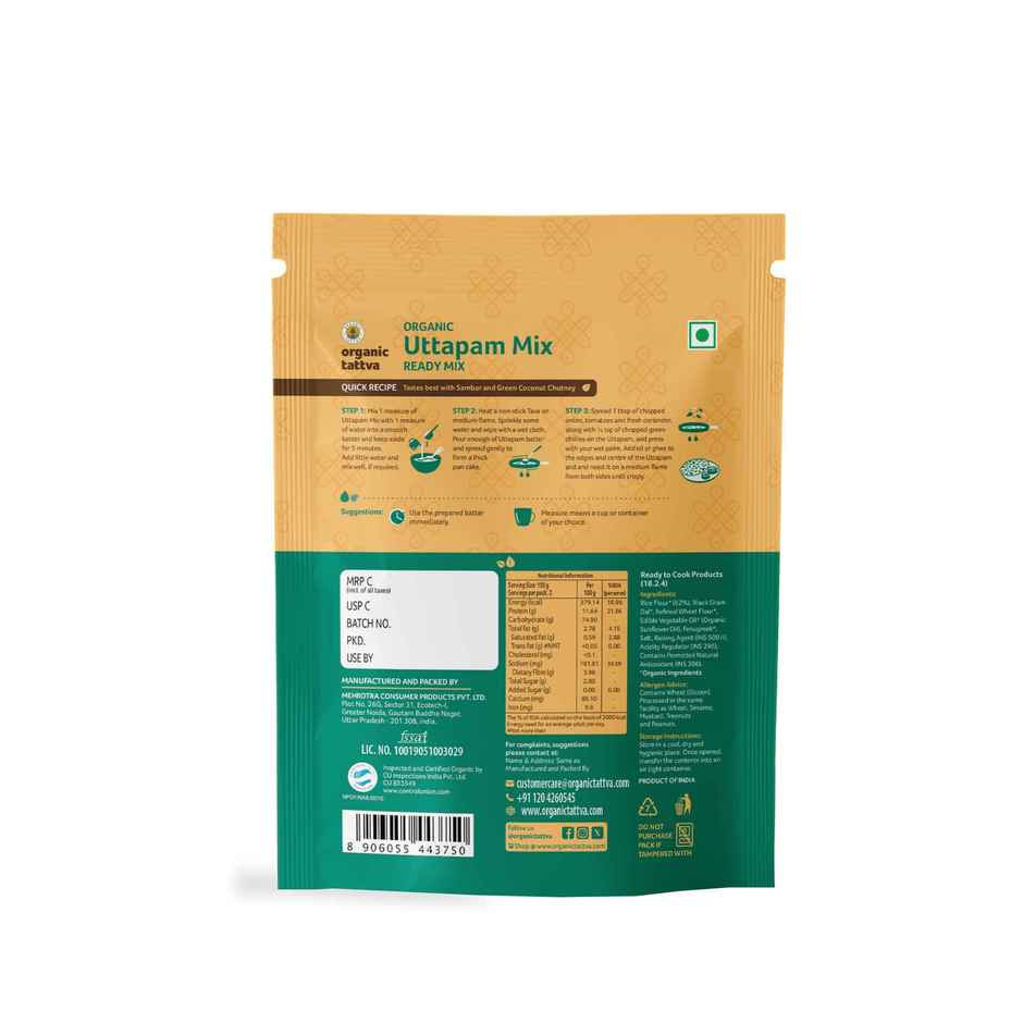 Organic Tattva Uttapam Ready Mix