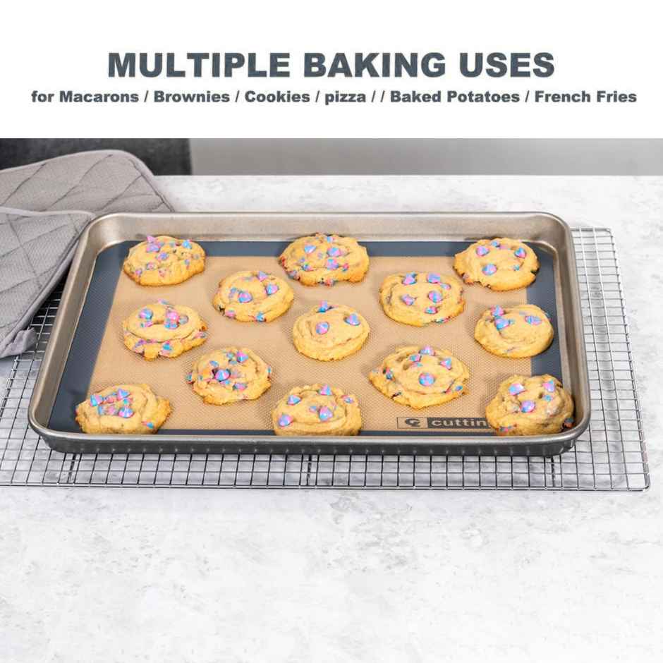 Cutting EDGE Silicone Baking Mat |Non-Stick Glass Fiber Sheet for Dough,Cookies,Macaroons|Large Size