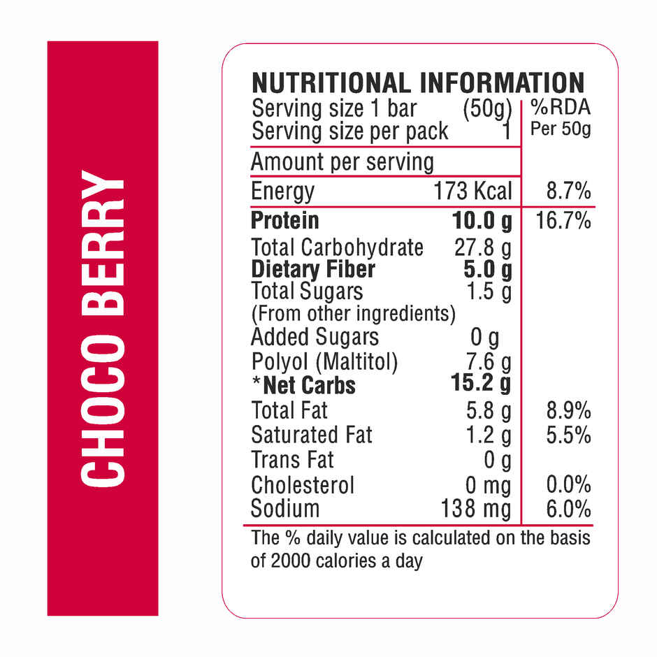 RiteBite Max Protein 10g Protein Bar Choco Berry