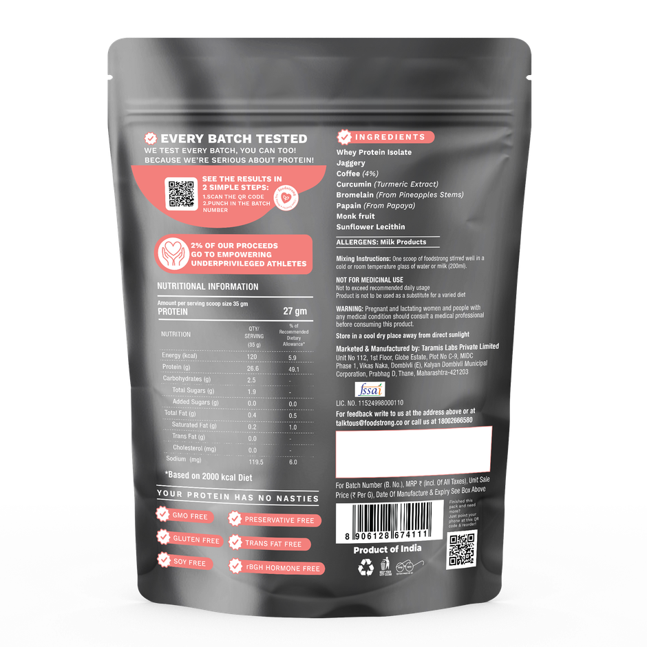 Foodstrong Whey Protein Isolate Coffee