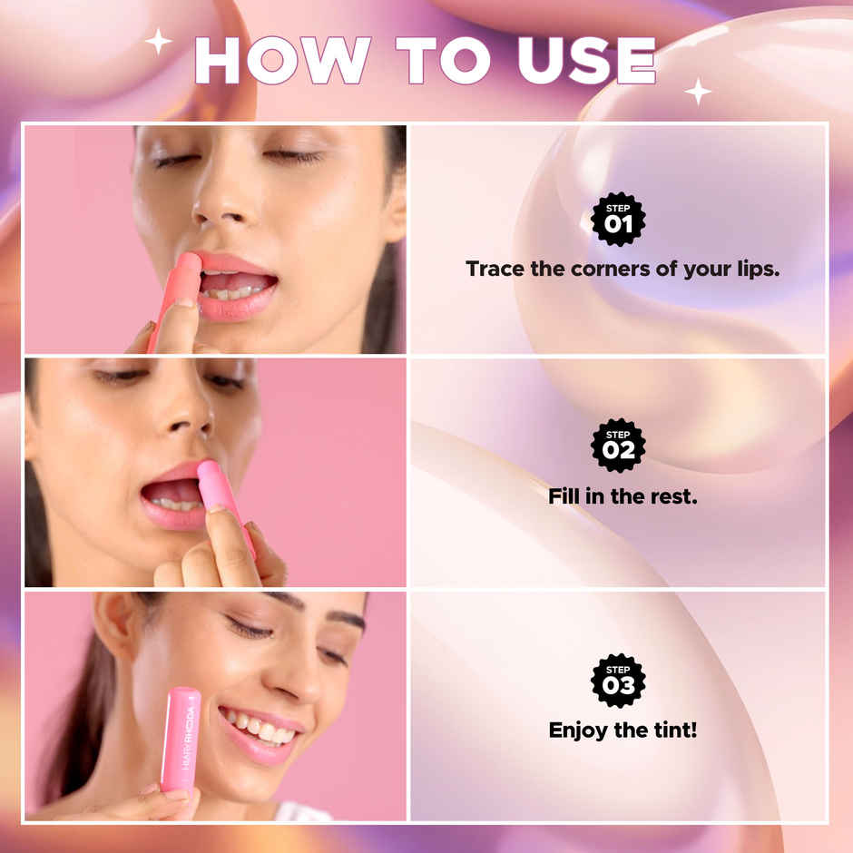 Hilary Rhoda Colour Splash Lip Balm With SPF15 | Vitamin E | Cocoa Butter | 45 g | Rose | Shade 01