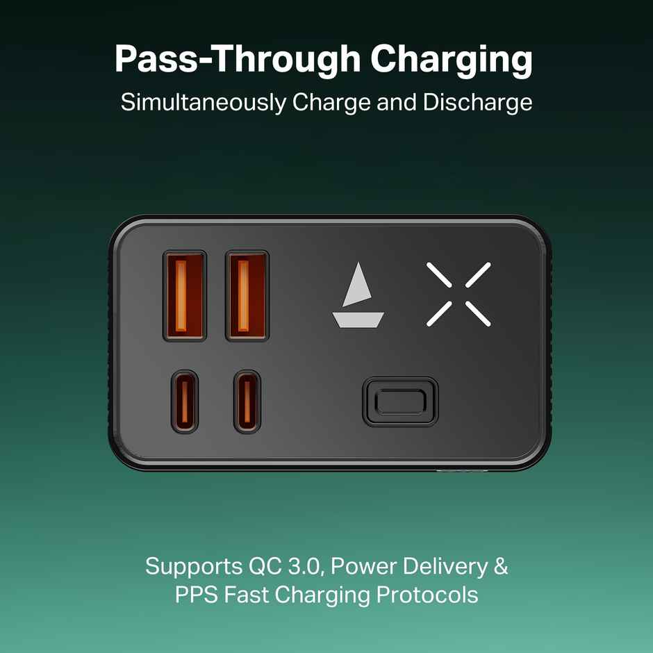 boAt Energy Shroom PB665 Turbo 30000mAh Laptop Powerbank | 65W Turbo Fast Charging Onyx | Black