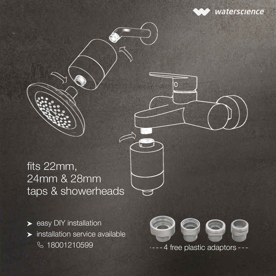 Waterscience Cleo Shower and Tap Filter for Hard Water - Model CLEO-SFU-423