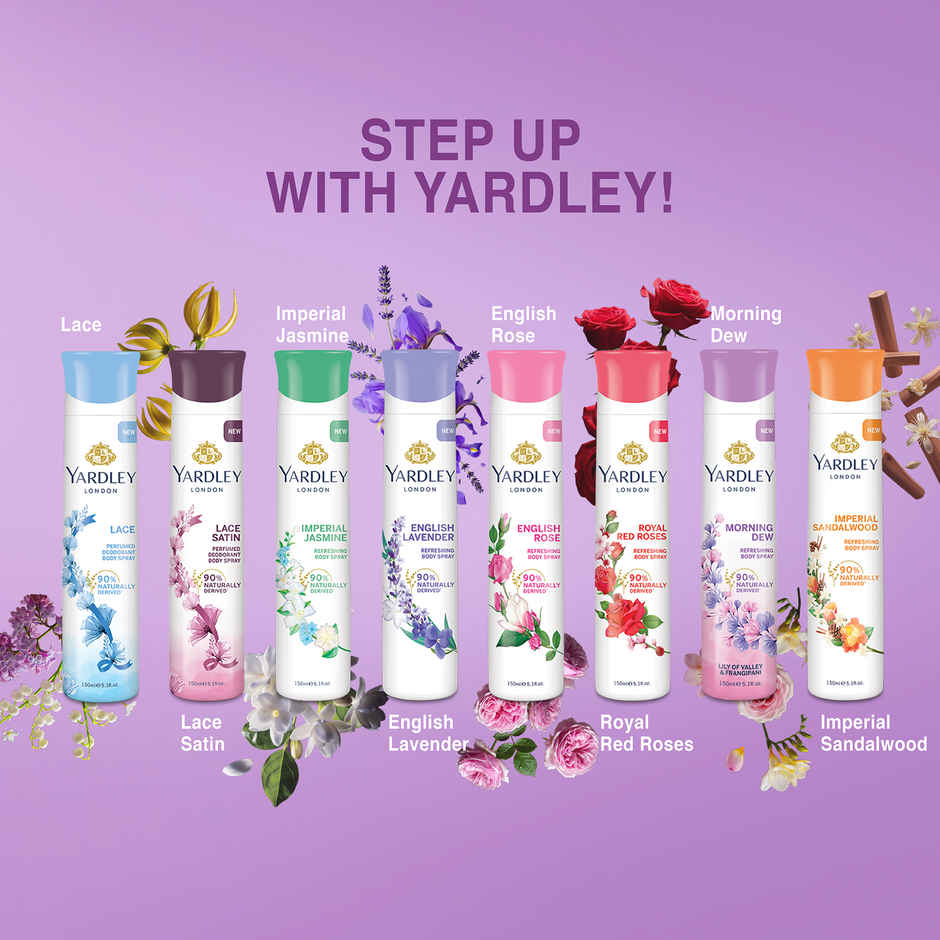 Yardley London Morning Dew Deodorant - Lily of Valley and Frangipani Fragrance - Naturally Derived