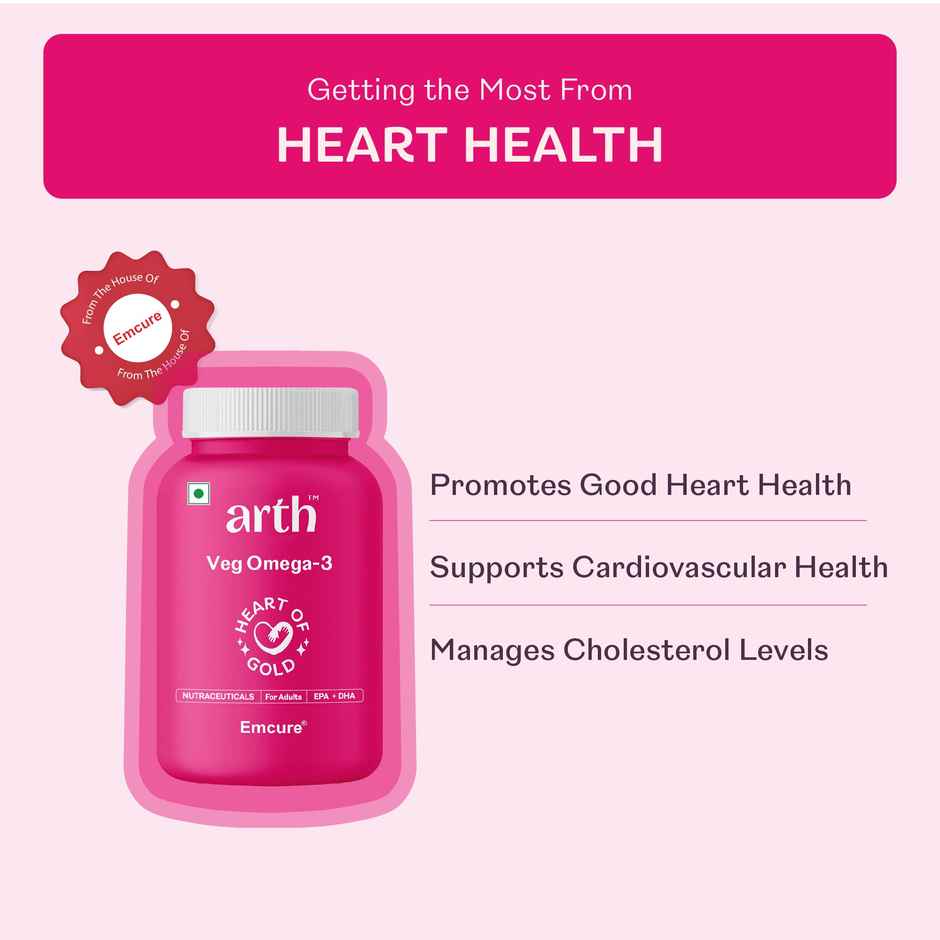 Arth By Emcure Heart Health Supplement | Omega 3 for Cardiovascular & Cholesterol Care