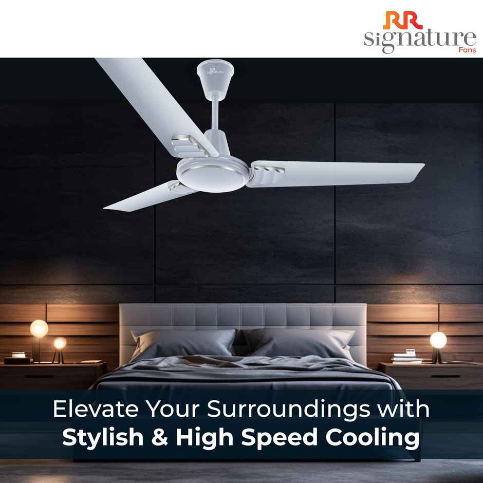 RR Signature Wavia High Speed Ceiling Fan, 1200mm, 35% Energy Saving, Silky Silver
