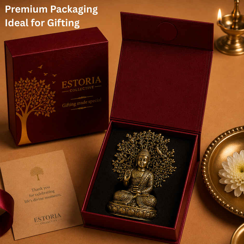 Pure Brass Buddha Idol | Estoria Collective