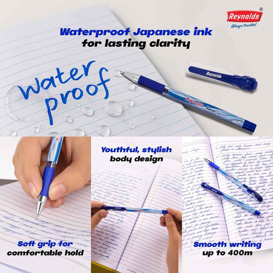 Reynolds Racer Gel Pen Set (10 Blue Pens)