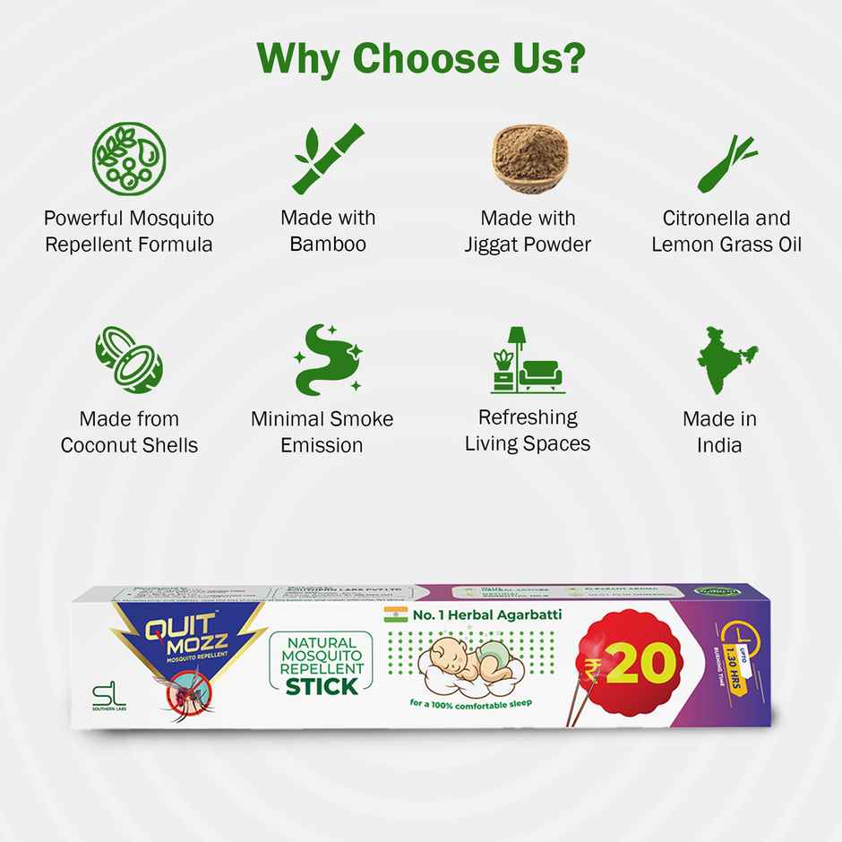 Quitmozz Mosquito Repellent Herbal Agarbatti