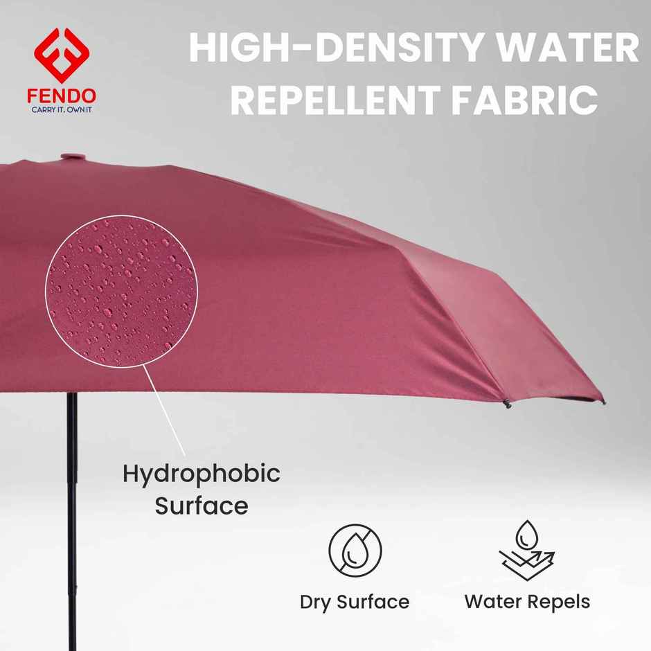 Fendo Capsule Umbrella With Cover | Maroon | 19 Inch | 5 Fold