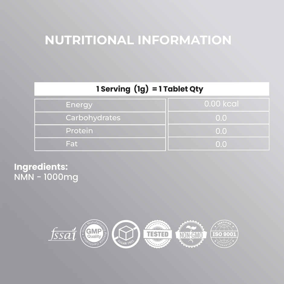 OYB NMN Anti-Aging Tablets with Nicotinamide Mononucleotide for NAD+ Boost | 30 Tablets | OYB NMN