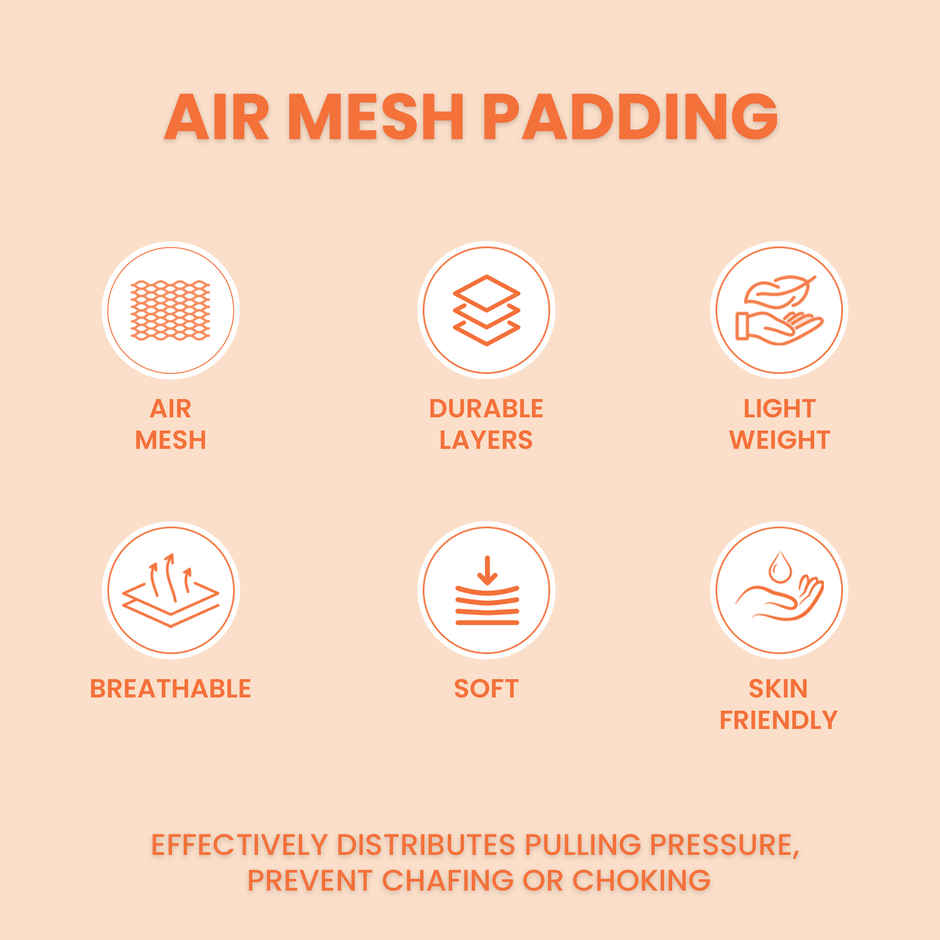 KIBBO Padded Reflective & Adjustable Dog Collar | Orange - Medium