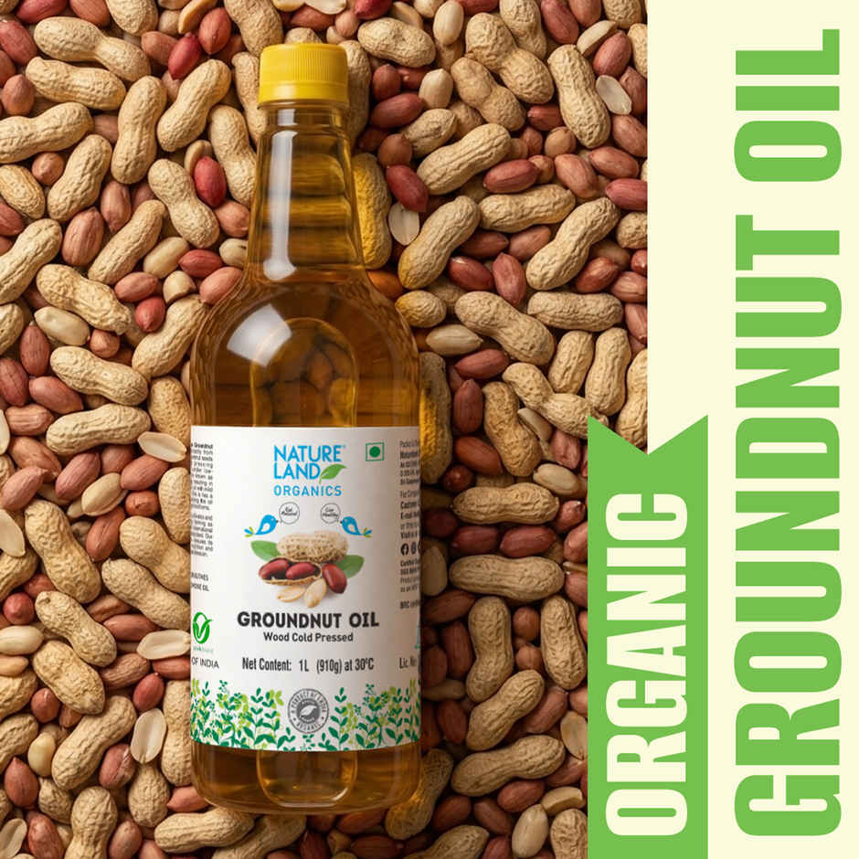 Natureland Organics Groundnut (Peanut) Cold Pressed Oil | Healthy Cooking Oil