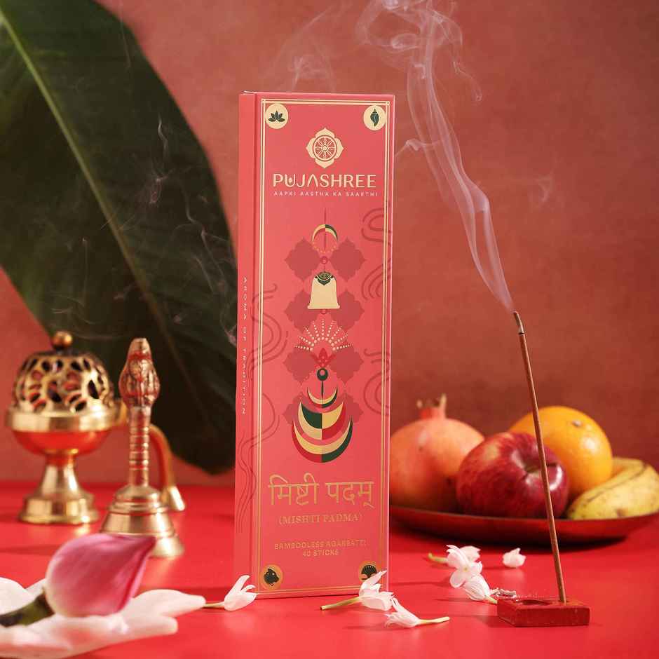 Pujashree Bambooless Agarbatti Mishti Padma | 8 Inches