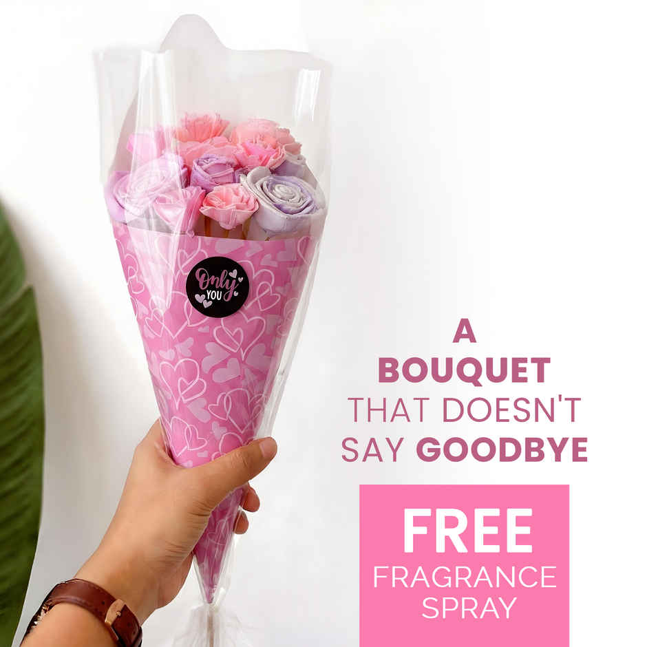 Rose and Lilac Love Flower Bouquet with Fragrance Spray | Ideal for Gifting | IRIS