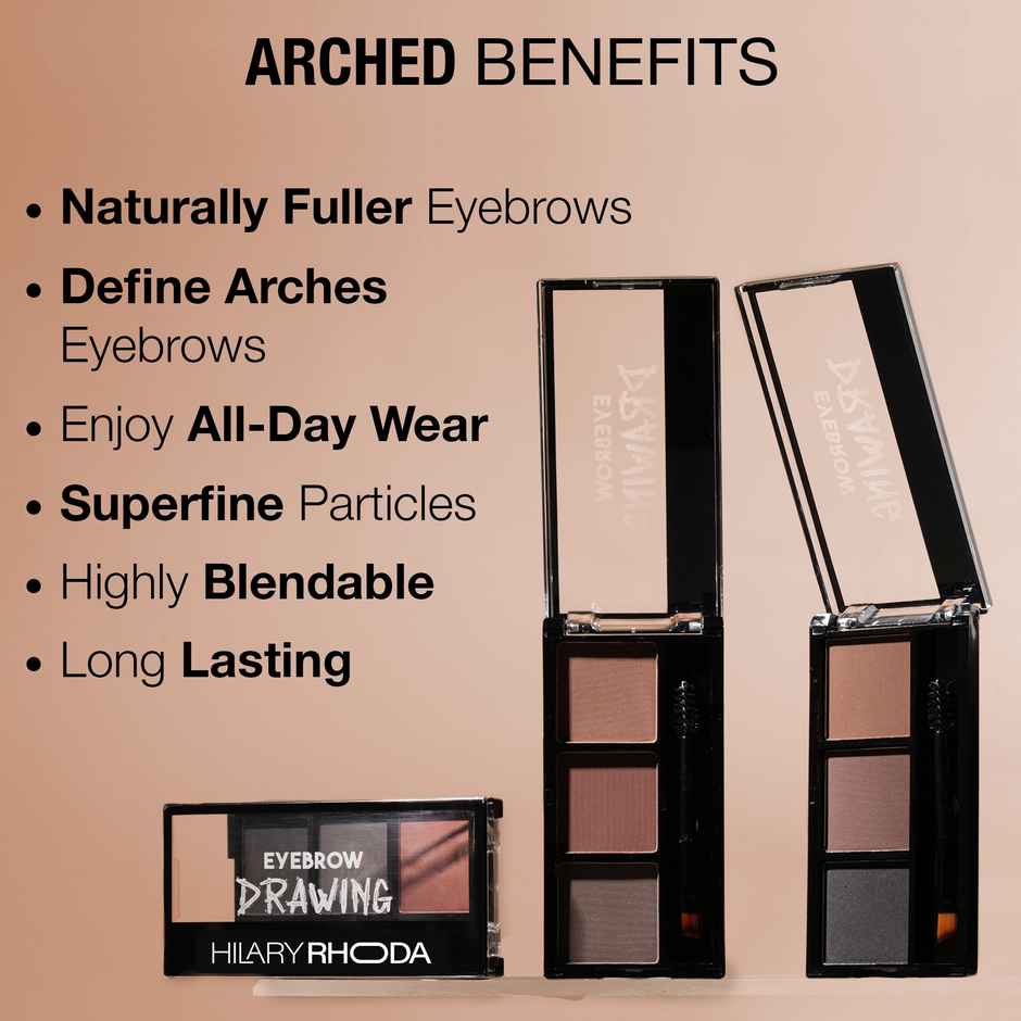Hilary Rhoda Drawing Eyebrow Palette | Highly Blendable & Waterproof | Shade - 01