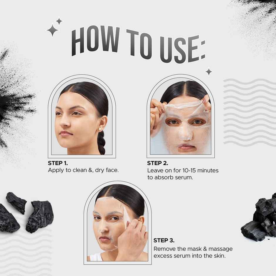 Hilary Rhoda Charcoal Detoxification Sheet Mask | Infused with Charcoal | For All Skin Types