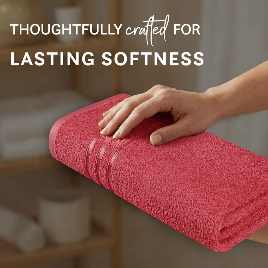 Mytrident Comfort Living Cotton Bath Towel | Tangy Tomato