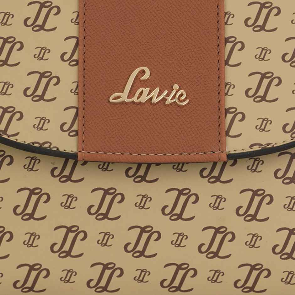 Lavie Women's Mono LL Becky Flap Satchel Handbag | Taupe