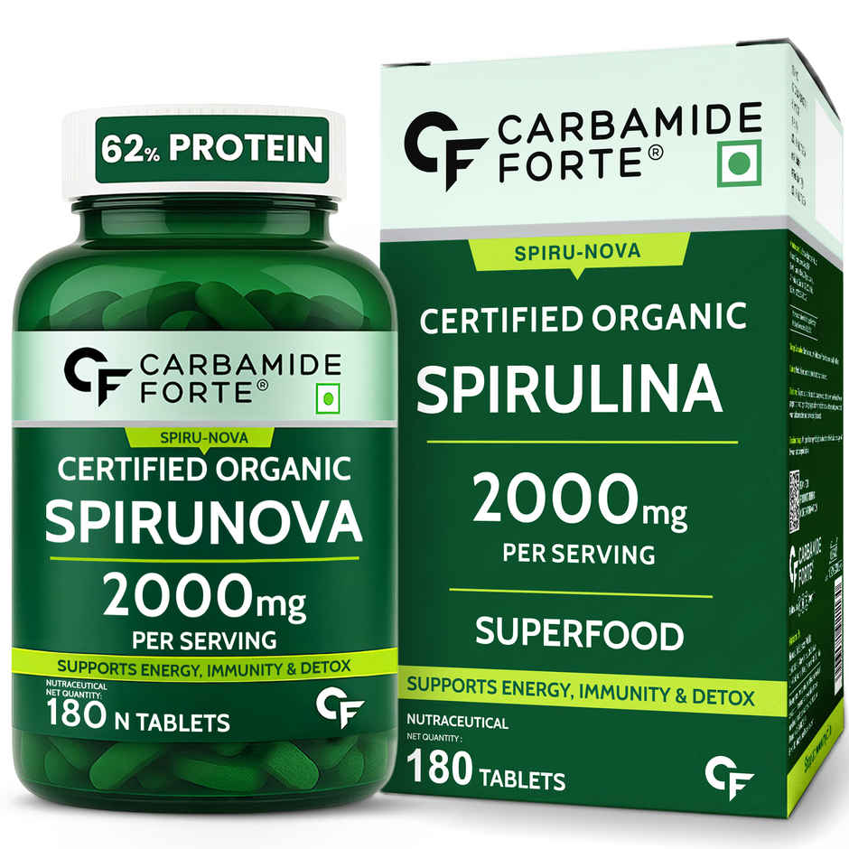 Carbamide Forte 100% Organic Spirulina Tablets 2000 mg Per Serving - Spirulina Powder Organic Tablet