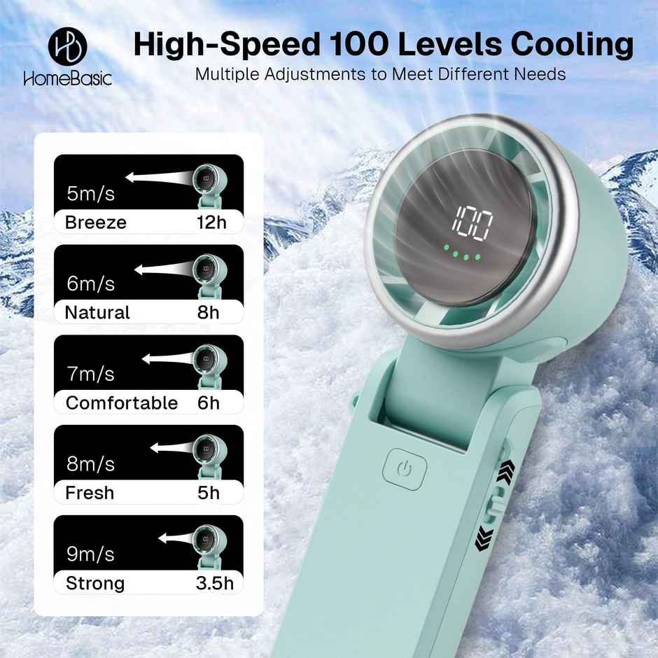 HomeBasic Portable Collapsible Breeze Maker Portable Fan - Green