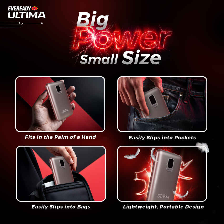 Eveready Ultima 10000 mAh Compact | Power Bank With Cable and Digital Display - PB20