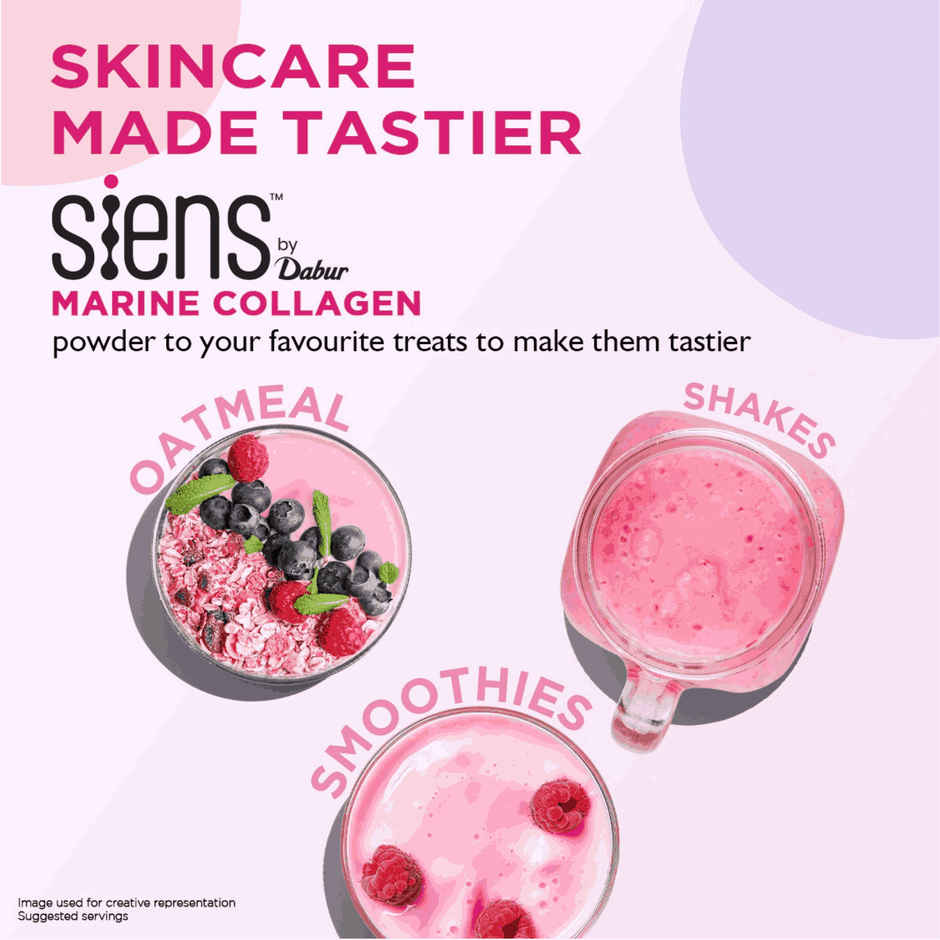 Siens By Dabur Hydrolyzed Marine Collagen Supplement For Women -Blueberry Lavender Flavour